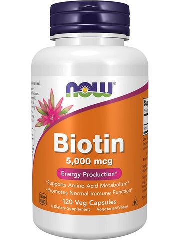 NOW Foods, Biotin 5,000 mcg, 120 veg capsules
