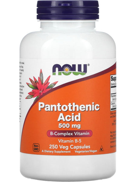 NOW Foods, Pantothenic Acid 500 mg, 250 veg capsules