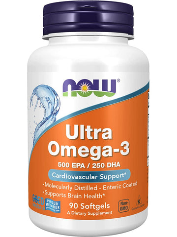 NOW Foods, Ultra Omega-3, 500 EPA/250 DHA (Bovine Gelatin), 90 softgels