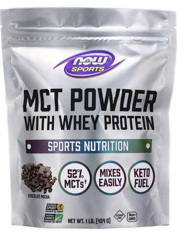 NOW Foods, MCT Powder with Whey Protein, Chocolate Mocha, 1 lb