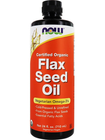 NOW Foods, Flax Seed Oil Liquid, Organic, 24 fl oz