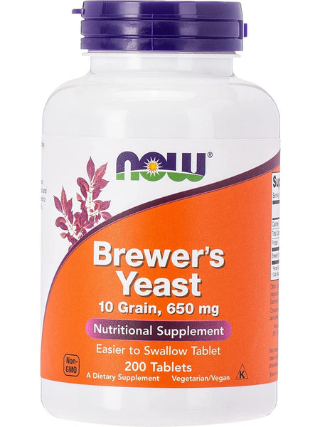 NOW Foods, Brewer's Yeast 10 Grain, 650 mg, 200 tablets