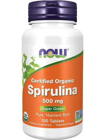 NOW Foods, Spirulina 500 mg, Organic, 100 tablets