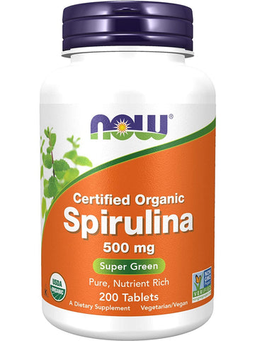 NOW Foods, Spirulina 500 mg, Organic, 200 tablets
