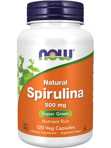 NOW Foods, Spirulina 500 mg, Natural, 120 veg capsules
