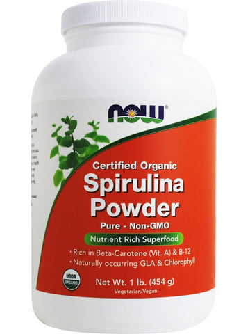 NOW Foods, Spirulina Powder Pure, Organic, 1 lb