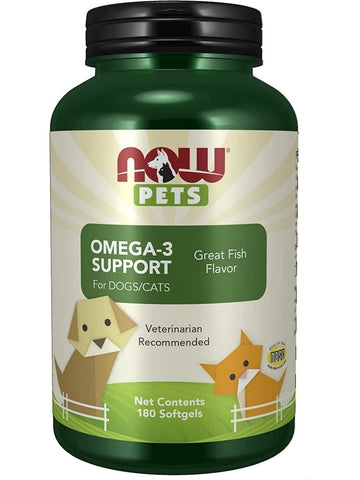NOW Foods, Omega-3 Support for Dogs/Cats, 180 softgels