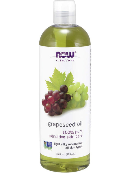 NOW Foods, Grapeseed Oil, 100% Pure Sensitive Skin Care, 16 fl oz