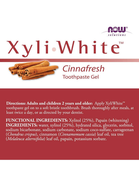 NOW Foods, XyliWhite™, Cinnafresh Toothpaste Gel, 6.4 oz