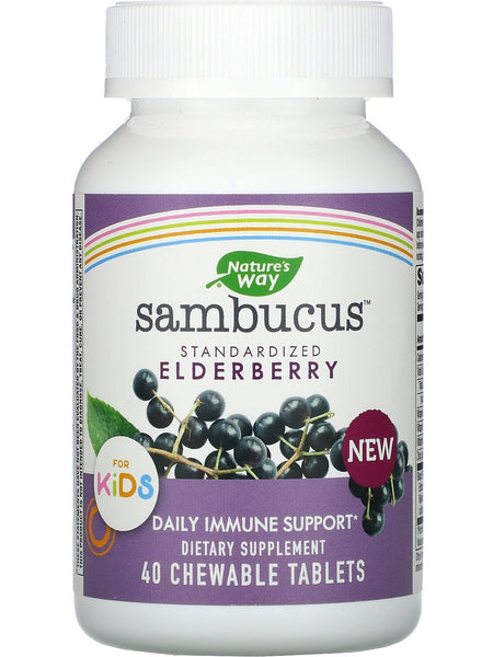 Nature's Way, Sambucus Chewable Tablets for Kids, 40 chewable tablets