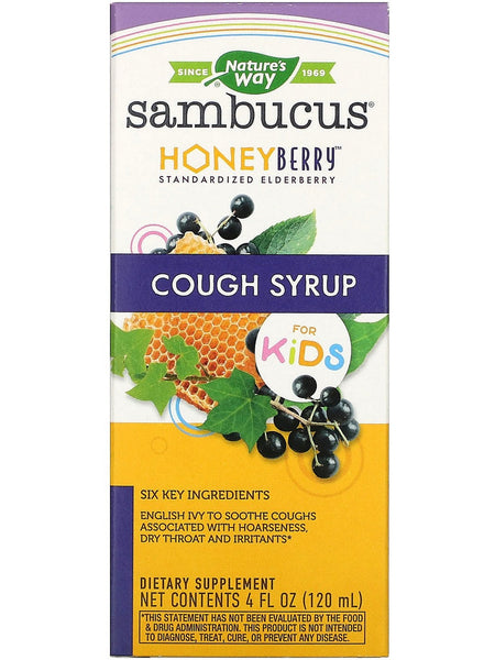 Nature's Way, Sambucus HoneyBerry Cough Syrup for Kids, 4 fl oz