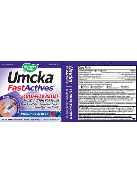Nature's Way, Umcka® FastActives® Cold+Flu Berry Tray, 6 units