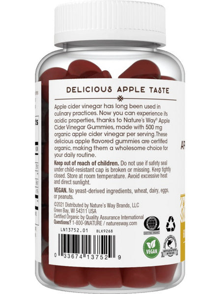 Nature's Way, Apple Cider Vinegar Gummies (500 mg), 60 gummies