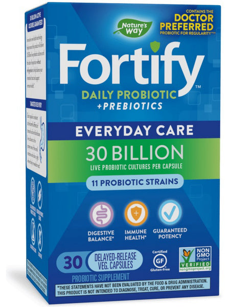 Nature's Way, Fortify® Daily Probiotic 30 Billion, 30 delayed-release veg capsules