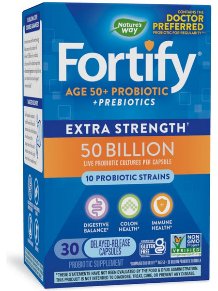 Nature's Way, Fortify® Age 50+ Probiotic 50 Billion, 30 delayed-release capsules