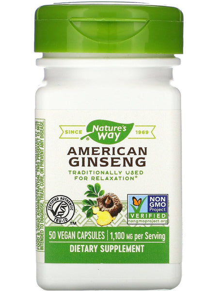 Nature's Way, Ginseng, American, 50 vegan capsules