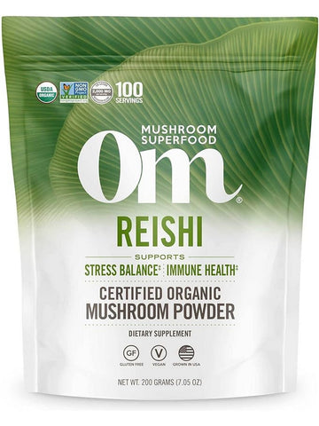 Om Mushroom Superfood, Reishi Certified Organic Mushroom Powder, 7.05 oz
