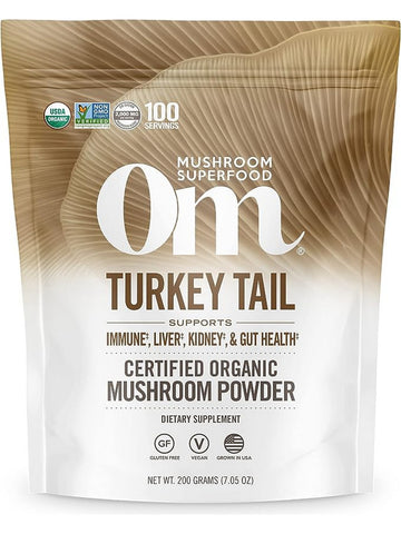 Om Mushroom Superfood, Turkey Tail Certified Organic Mushroom Powder, 7.05 oz