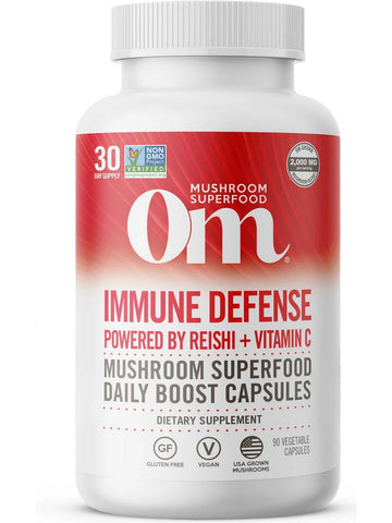 Om Mushroom Superfood, Immune Defense Mushroom Superfood Daily Boost Capsules, 90 Vegetable Capsules