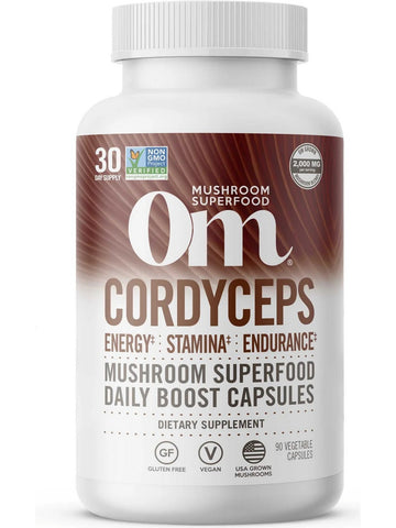 Om Mushroom Superfood, Cordecyps Mushroom Superfood Daily Boost Capsules, 90 Vegetable Capsules