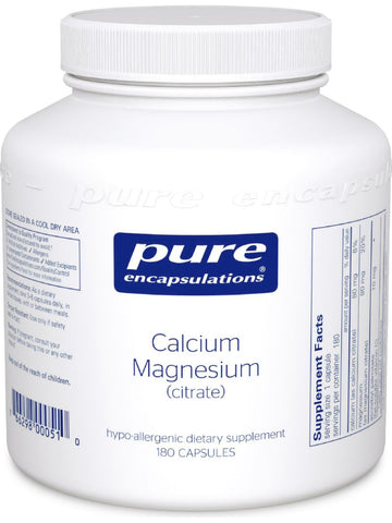 Pure Encapsulations, Calcium Mag (citrate), 80 mg, 180 vcaps