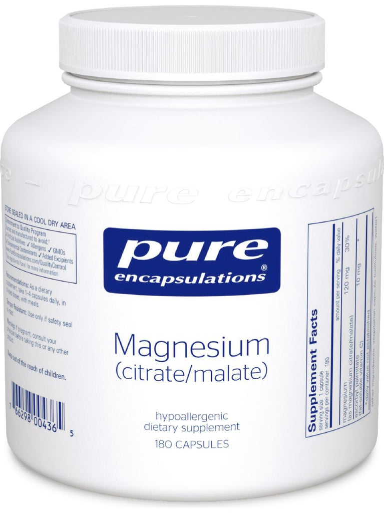 Pure Encapsulations, Mag (citrate/malate), 120 mg, 180 vcaps