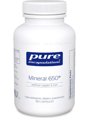 Pure Encapsulations, Mineral 650 (w/out CU & FE), 180 vcaps