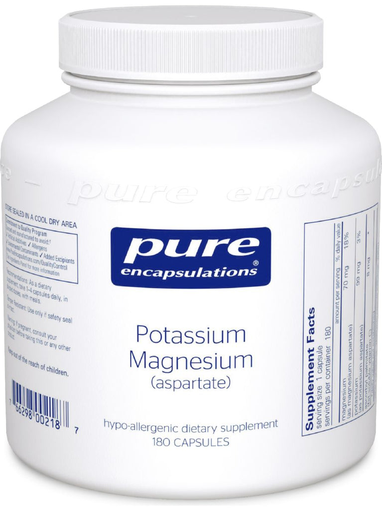 Pure Encapsulations, Potassium Magnesium (aspartate), 180 vcaps