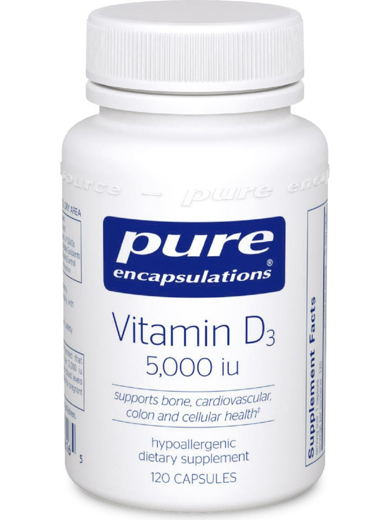 Pure Encapsulations, Vitamin D3 5000 IU, 120 vcaps