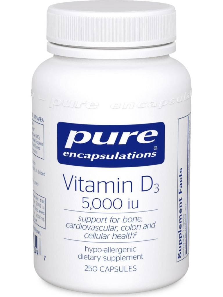 Pure Encapsulations, Vitamin D3 5000 IU, 250 vcaps