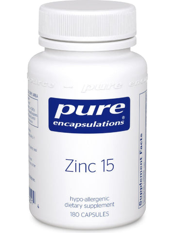 Pure Encapsulations, Zinc 15, 180 vcaps