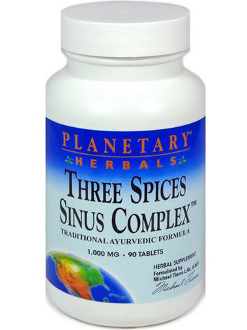 Planetary Herbals, Three Spices Sinus Complex™ 1000 mg, 90 Tablets