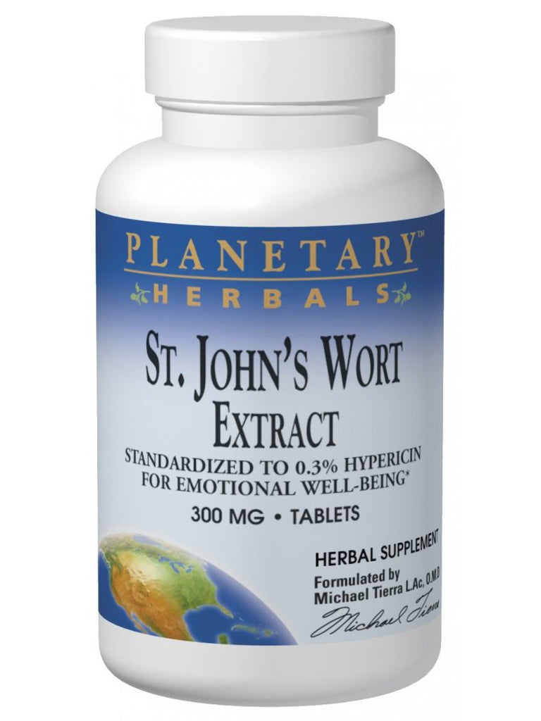 St. John's Wort Ext 300mg Std 0.3% Hypericin, 180 ct, Planetary Herbals