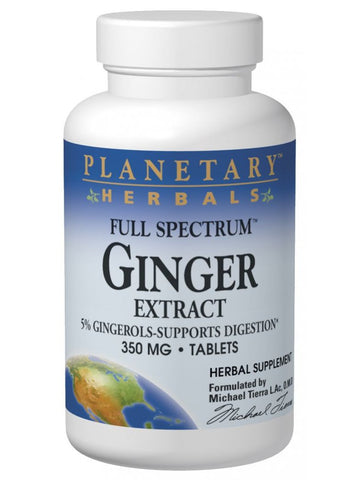 Planetary Herbals, Ginger Ext 350mg Full Spectrum Std 5% Gingerols, 120 ct