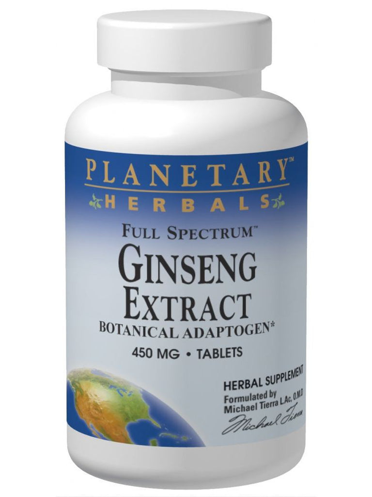 Planetary Herbals, Ginseng Extract 450mg Full Spectrum Std 20% Ginsenosides, 45 ct