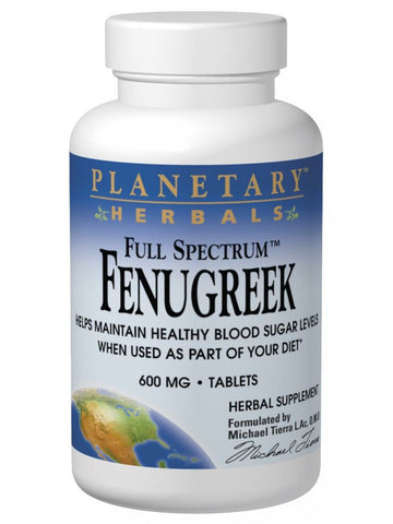 Planetary Herbals, Fenugreek 600mg Full Spectrum, 120 ct