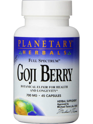 Planetary Herbals, Goji Berry, Full Spectrum™ 700 mg, 45 Vegetarian Capsules