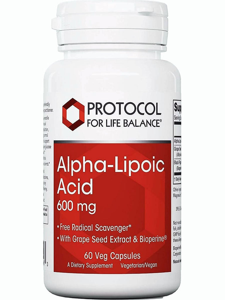 Protocol For Life Balance, Alpha-Lipoic Acid, 600 mg, 60 Veg Capsules