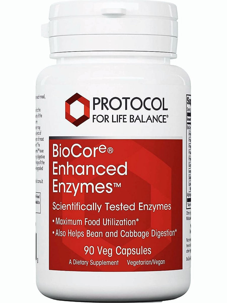 Protocol For Life Balance, BioCore Enhanced Enzymes, 90 Veg Capsules