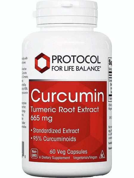 Protocol For Life Balance, Curcumin, Turmeric Root Extract, 665 mg, 60 Veg Capsules