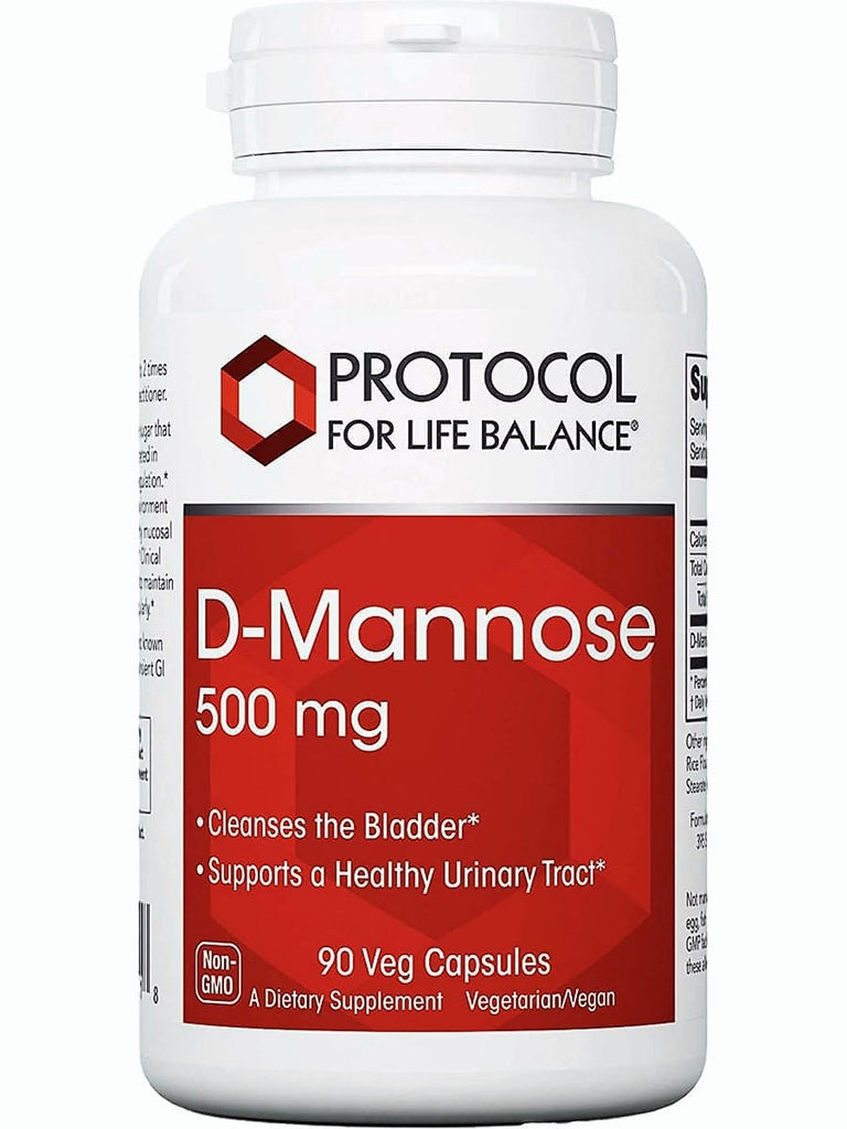 Protocol For Life Balance, D-Mannose Urinary, 500 mg, 90 Veg Capsules
