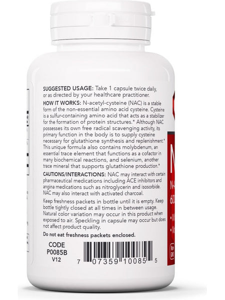 Protocol For Life Balance, NAC (N-Acetyl Cysteine), 600 mg, 100 Veg Capsules