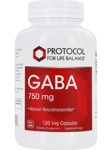 Protocol For Life Balance, GABA, 750 mg, 120 Veg Capsules