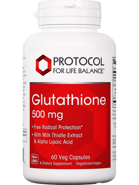 Protocol For Life Balance, Glutathione, 500 mg, 60 Veg Capsules