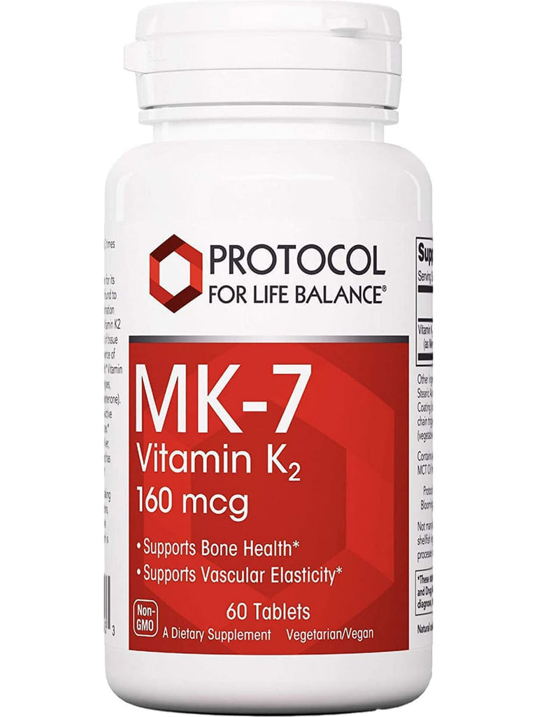 Protocol For Life Balance, MK-7 Vitamin K2, 160 mcg, 60 Tablets