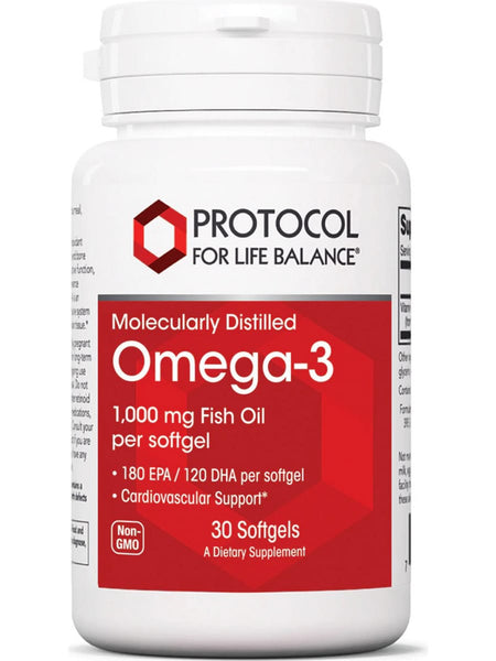 Protocol For Life Balance, Molecularly Distilled Omega-3, 1,000 mg, 30 Softgels