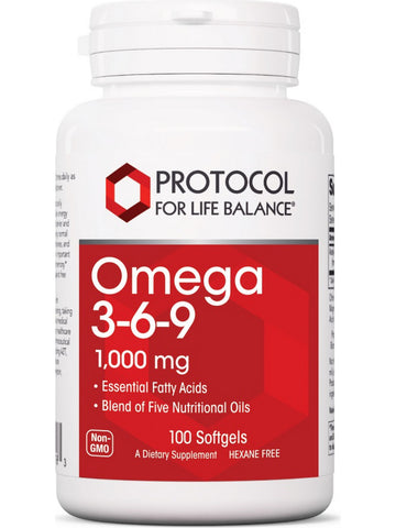 Protocol For Life Balance, Omega-3-6-9, 1,000 mg, 100 Softgels
