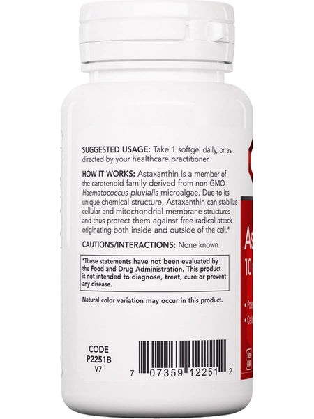Protocol For Life Balance, Astaxanthin, 10 mg, 60 Softgels