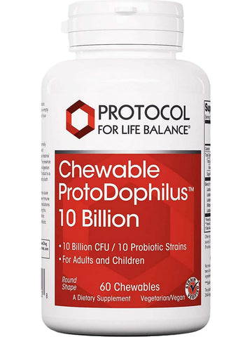 Protocol For Life Balance, Chewable ProtoDophilus, 10 Billion, 60 Chewables