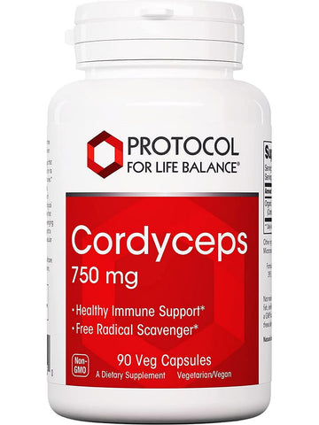 Protocol For Life Balance, Cordyceps, 750 mg, 50 Veg Capsules